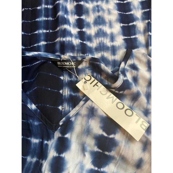 Bloomchic Womens Tunic Top 14/16 Tie Dye V-Neckline Flowy Hemline Hippie Boho - Picture 3 of 8